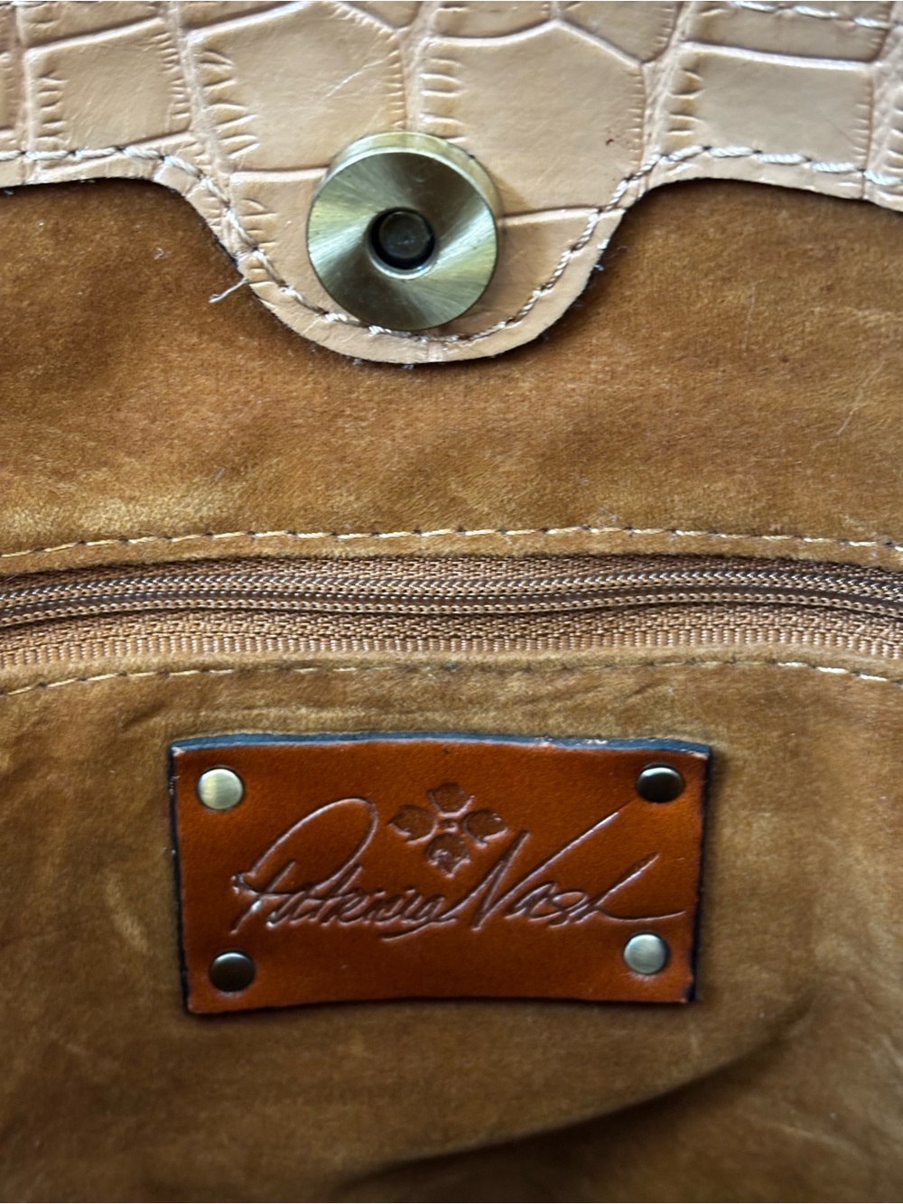 Patricia Nash Anniversary Croc Embossed Small Shop Tote - Picture 10 of 13